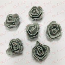 Цветок из фоамирана Роза 1шт Серый /1/500 
